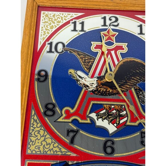 Wall Mirror Clock Vintage Budweiser King of Beers Eagle Vintage Man Cave Bar Dec - Picture 11 of 16